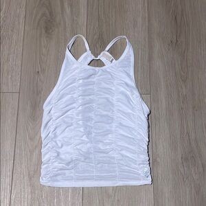 Free People Movement Ruched open back white tank